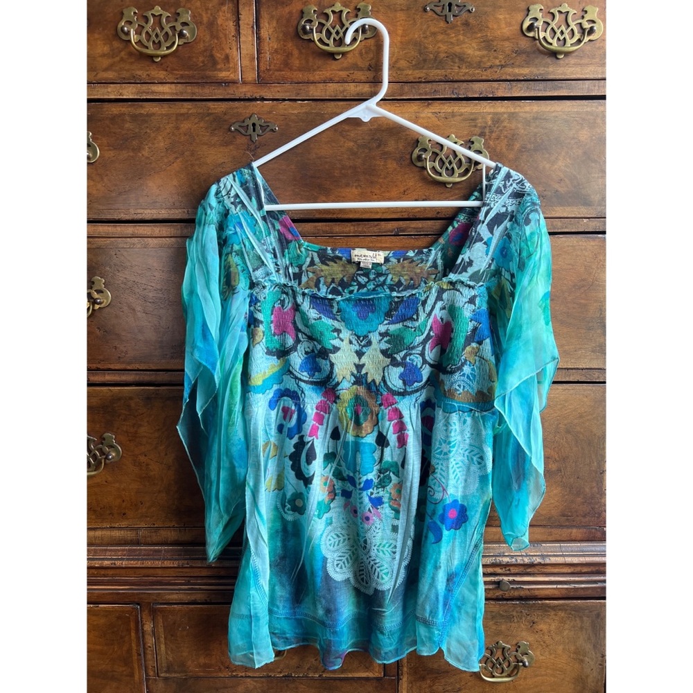 Hippie Boho Handkerchief Top Sz XL
